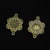 34pcs Zinc Alloy Charms Antique Bronze Lated Цветочный разъем Заклинание для ювелирных изделий изготовления ручной работы ручной работы 40*28 мм