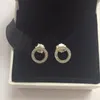 Classic design 925 Sterling Silver Circle Stud Earring with Original box for Perpetual P Crystal Earrings with logo1251211