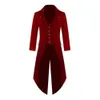 New Men Outwear Steampunk Vintage Jaqueta de inverno gótico gótico vitoriano casaco de vestido uniforme