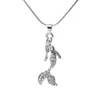 Ocean Queen Crystal Mermaid Ketting Rhinestone Hanger Kettingen Voor Vrouwen Meisjes Mode-sieraden Geschenken