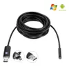 10m / 5m / 2m 5,5 mm lins USB-kabelinspektionskamera AN99 2IN1 Android 6LED Vattentät endoskop Borescope Snake Inspection