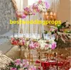 Dekoration Ny stil Elegant Tall Crystal Candelabra Centerpieces Wedding Gold Decoration Best0096