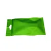 8,5 * 13cm 100pcs / lot grön matt aluminiumfolie klar plast dragkedja väska Värme förseglingsbar dragkedja frostat klart plastfront med hänghål