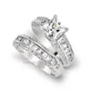 Choucong Princess Cut Stone 5a Zircon Stone 10kt White Gold Filled Wedding Band Ring Set SZ 5-11 Gratis frakt