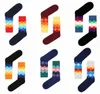 12デザインの高品質ハッピーソックスイギリス風の格子縞の靴下グラデーションカラーメンズファッションパーソナリティコットン男性ジムスポーツソックス