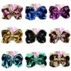 135 stili jojo siwa 8inch grande arcobaleno Unicorn firma arco di capelli con carta e paillettes logo neonata bambini accessori per capelli accessori per capelli