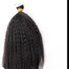 Cinta Yaki gruesa recta rizada en extensiones de cabello humano 100g (40 uds) 100% extensiones de cabello humano Invisible PU piel trama Yaki cabello humano