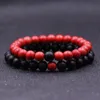 Gran oferta de pulseras de distancia para amantes, 2 unidades/juego de cuentas de piedra Natural, pulsera para parejas, joyería para el Día de San Valentín