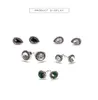 Vintage Bohemia Stud Big Fashion Crystal Örhängen Shinny Black White Green Rhinestone 5 Pare för en uppsättning