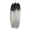 Micro Loop Ombre Zilver Grijs Hair Extensions 100G 1G / Stand Micro Hair Extensions Rechte Micro Link Menselijk Hair Extensions