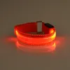 Novelty Lighting LED Flashing Light Glowing Wrist Band Arm Bracelet Strap Armband USB Charge Reflective For Outdoor Sport Safty