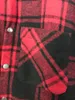 Höst Vinter Tjock Flannel Långärmad Plädskjorta Män och Kvinnor Cirmarc Oversize Sweep Plaid Low-High Shirt Man US Storlek