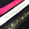 Birthday Sash 블랙 화이트 샷시 생일 파티가 용품 및 장식품을 좋아합니다.