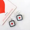 Japanese Harajuku Style Resin Sushi Rice Ball Triangle Square Dangle Earrings for women girls Personality Food Earring