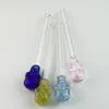 50pcs Colorful Skull Glass pipe Pyrex Oil Burner Pipe 5.5 Inch Spoon Pipe Smoking Accessories For Dry Herbs