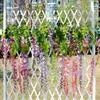 110cm Artificial Flowers Wedding Decoration Garland Silk Artificial Flower Wisteria Vines simulation Rattan Party Home Garden Hotel Decor