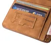 HENGSHENG HOT High Quality Men Wallets Vintage PU Nubuck Skin Short Purse Men's Three Folds Wallet For Man