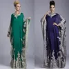 Arabische Dubai Marokkaanse Kaftan Moeder van de Bruid Jurken Suits 2022 Elegante Twee Stuk Lange Applique Plus Size Bruidegom Moeders Formele Gelegenheid Toga's