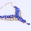 5COLOR индийский горный хрусталь свадебные украшения набор свадебных выпускных изделий аксессуары золота цветное ожерелье серьги для невесты женщин