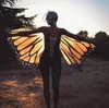Kvinnlig fj￤ril vinge stor fairy cape scarf bikini t￤cker chiffon gradient strand t￤cker sjal wrap peacock cosplay 18 f￤rger