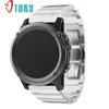 OTOKY Fabulous Metal Reloj de acero inoxidable Correa de muñeca para Garmin 3 HR # 2041