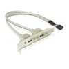 Alta velocidad 30 cm/1FT 2 puerto dual USB A hembra A adaptador de cabezal interno de 9 pines Cable de placa base PCB para placa base de PC 1 pieza