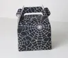 Personality spider web candy box Halloween theme party gift handle bags favor boxes black scenes table decorations black big size handle box