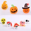 20PCS Creative Light up LED Glittering Flowery Pumpkin Pleochroic Halloween Rings Finger Lamps Ring Kids Toys Novelty Lighting