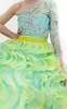 Elegante One Schouder Organza Baljurk Meisje Pageant Jurken Ruches Crystal Beaded Floor Length Birthday Party Meisjes Jurken Ra1572