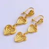 Hochzeitsschmuck Set Mode-Accessoires 18 Karat Gelbgold gefüllt Frauen Halskette + Armband + Ohrringe Geschenk Herz Muster Geschenk