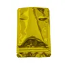 8.5x13cm Gold Stand Up Zip Lock Mylar Foil Bolsa de comida al vacío Papel de aluminio Zip Lock Bag para Candys Chocolate Snacks Paquete Bolsas 200pcs / lot