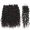 8a Peruvian Virgin Human Hair 3 wiązki z koronką 4x4 LUCE LUSE FALE FALE FALE FALE PROGHT WATA WATA Głębokie Kurly Peruvian Virgin 2520778