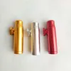 Aluminum metal Pipe Bullet Rocket Shaped Snuff Snorter Sniff Dispenser Nasal For Tobacco Cigarette Hand Smoking Pipes Tools 6 styl6702067