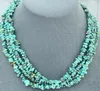 100 "pouces long naturel collier de bijoux turquoise irrégulière