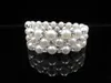 Clair mariée blanc strass perles extensible chaîne Vintage bal mariage fête Bracelets bijoux de mariée accessoires une pièce