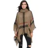 Großhandel 2018 Plus Size Winter Warm Damen Wolle Rollkragenpullover Ärmellose Pullover Plaid Strickpullover Poncho