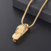 LKJ10524 Medaglione delle ceneri Infradito di cristallo Ciondolo cremazione Colore oro Accessori donna Gioielli Collana urna commemorativa in acciaio inossidabile