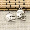 200Pcs alloy Soccor Football Helmet Charms Antique silver Charms Pendant For necklace Jewelry Making findings 15x20mm