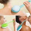 Lang afgehandelde plastic bodybad douche terug borstel scrubber huid schoonmaken massager