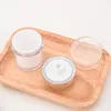 15 30 50g Pearl White Acrylic Airless Jar Cream Jar met zilveren kraag 15 30 50 ml cosmetische vacuüm lotion jar pump fles SN1046