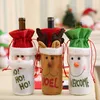 Santa Claus Wine Bottle Cover Gift Reindeer Snowflake Bottle Hold Bag Väska Snowman Xmas Hem Juldekoration Decor HH7-1355