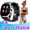 T8 Smart Horloge Stappenteller Horloges Ondersteuning SIM TF-kaart met Camera Sync Oproep Bericht Mannen Dames Smartwatch voor Android