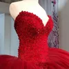 Роскошное настоящее изображение старшее платье для бала Quinceanera Royal Blue Red Dream Ball Howns Bridal Tutu Bridal Party Plorge Gowns1529732