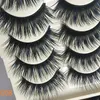 Cils longs épais Faux cils de vison noir coloré étape 20 Styles maquillage de beauté 5 paires Extension de cils naturels faits à la main