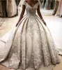 Glamouröse Perlen-Hochzeitskleider mit Blumenmuster, Übergröße, Spitze, Applikationen, Ball, afrikanisches Land, individuell, Vestido de Novia, formelles Brautkleid, arabische Brautkleider, Brautkleid