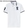 Giordano Men Lion Shirt Spande Elasty Men Mass Mass Summer Mens Tops Camisa Masculina2876769