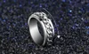 Anillo circular de cadena de acero inoxidable para hombres, joyería de moda, anillos de banda clásicos en negro/oro/blanco. Tamaño: tamaño de EE. UU. 7/8/9/10/11/12