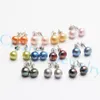 Perles faites à la main en argent sterling S925 78mm bouton perle boucle d'oreille 11 couleurs pour choisir boucles d'oreilles colorées 8886191