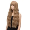 Donne parrucche MARRONE chiaro W Bangs Natural Wave lungo ricci Cosplay Party 30 "