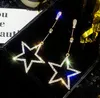 Yeni sıcak Kore versiyonu basit moda zarif seti elmas yıldız küpe sıcak satış uzun çukur-out yıldız kulak çıtçıt moda klasik exqui